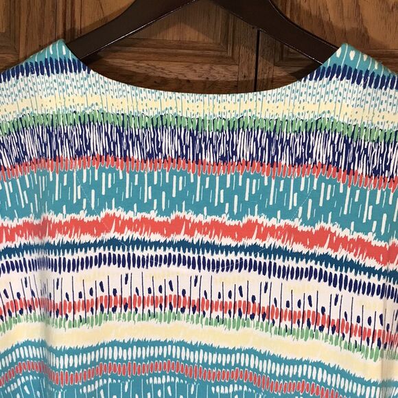 Alfred Dunner Women's 3X Multicolor Knit Blouse Short Sleeve Bling Pullover Top - Picture 10 of 10